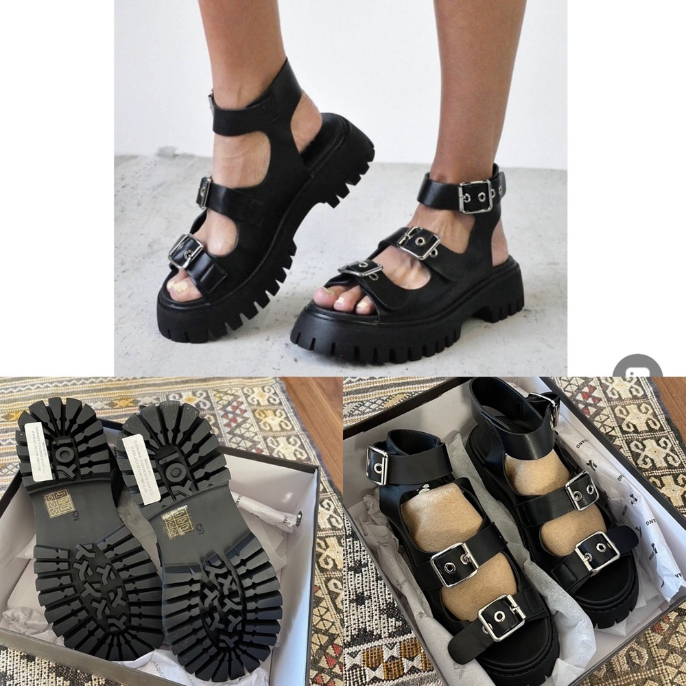 New koi trantor platform sandal with straps, like doc Martens platform buckle 7